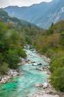 Slovenia, Triglav National Park. Landscape with Julian Alps and Soca River. Art Print